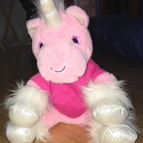 The Bear Factory Unicorn Pink Plush Stuffed Animal Toy Horse Glitter Hooves 14" - Picture 6 of 6
